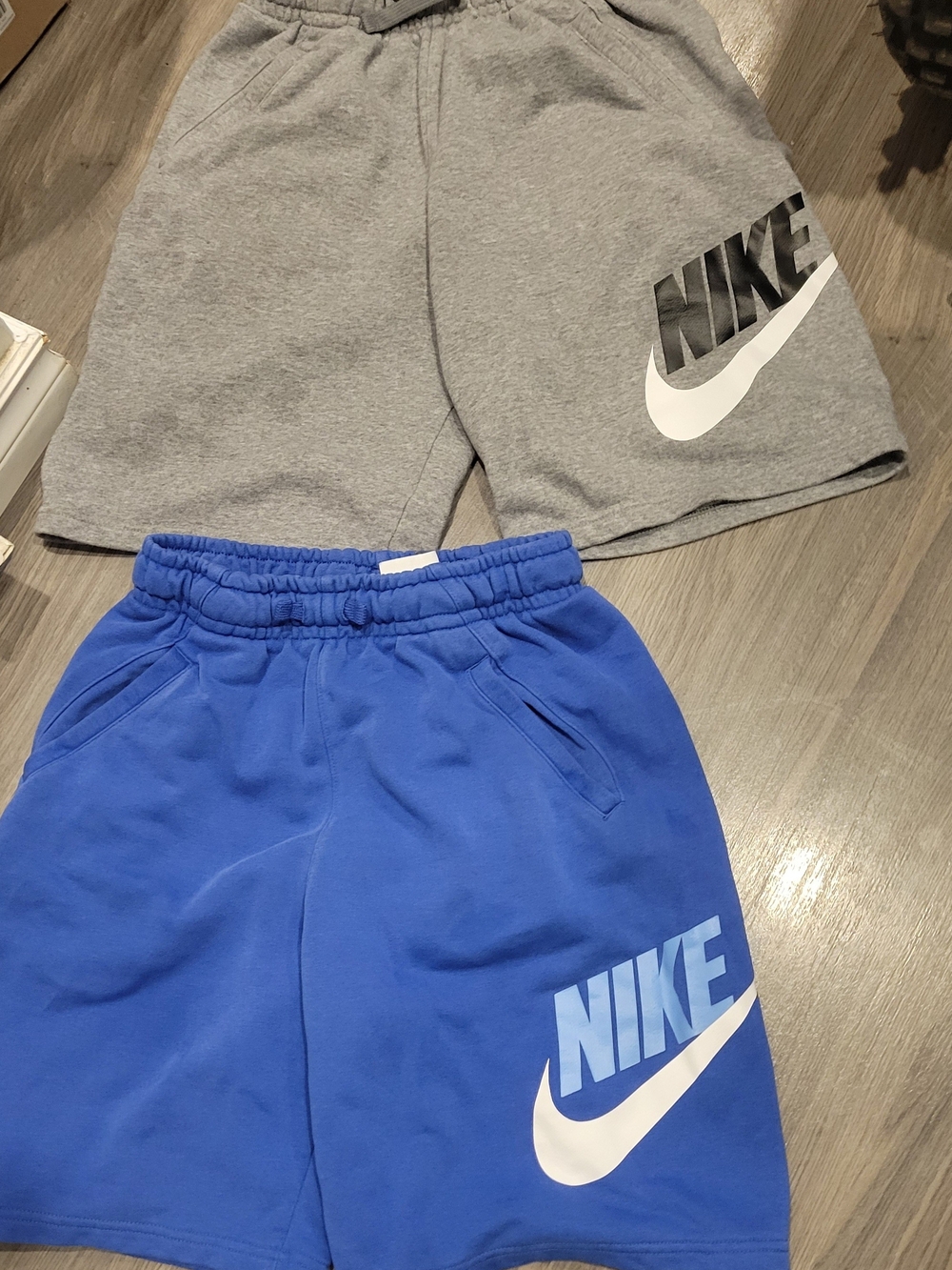Nike Kids Grey and Blue Logo Shorts Set XL